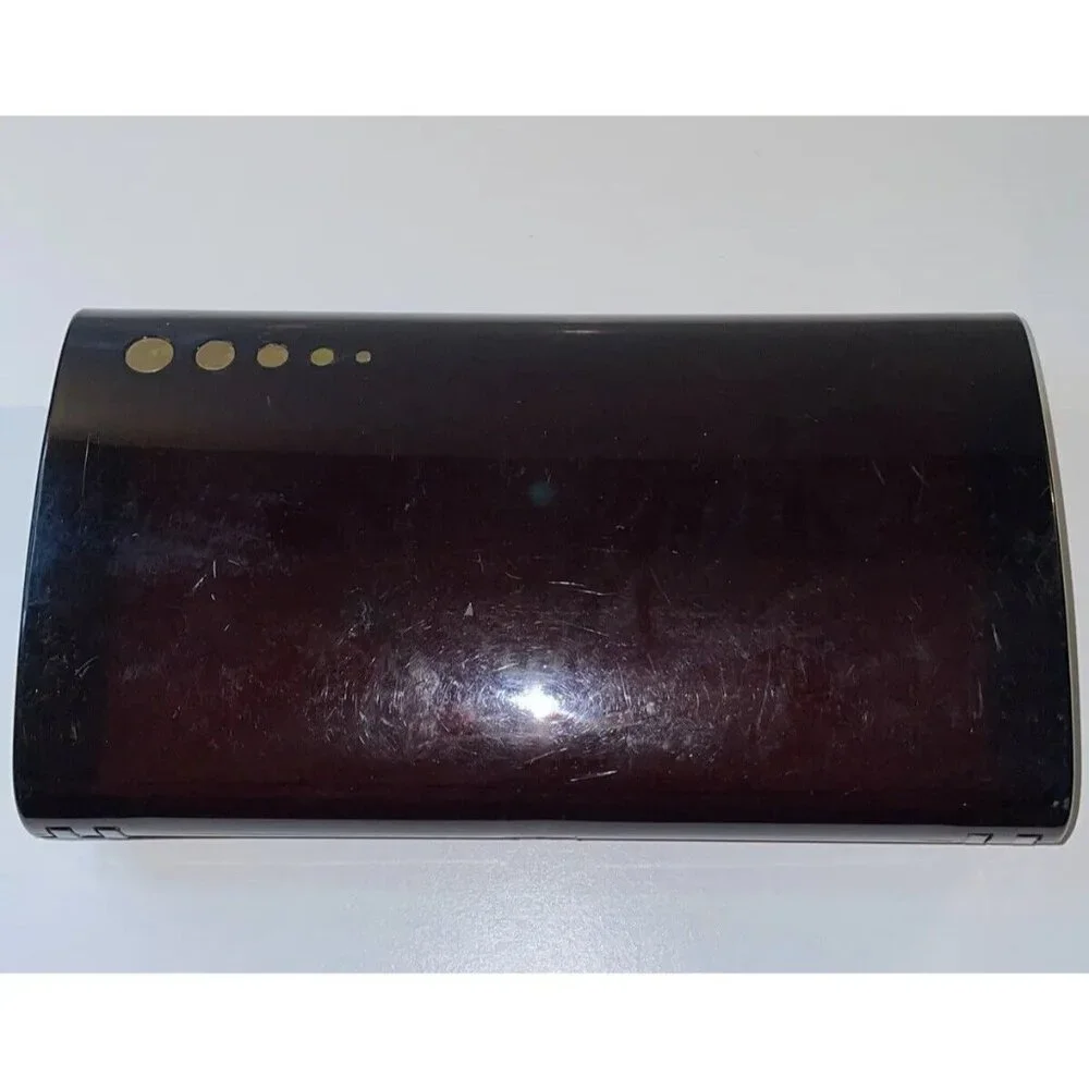 Vintage Plastic Clutch Purse Hand‎ Bag Made In Hong Kong Brown Gold Tone  EL5